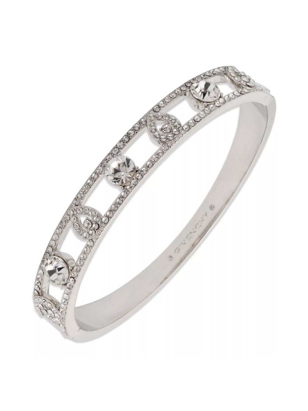 Givenchy Pave Pear Bangle
Bracelet Silver Tone Crystal Hinge
Closure